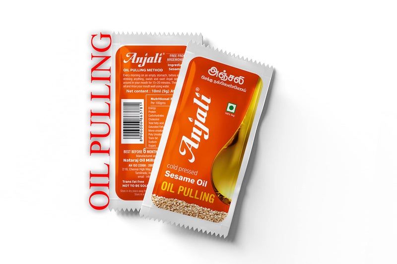 Anjali Cold Pressed Gingelly/Sesame Oil - Oil Pulling (30 Sachet) - Image 1