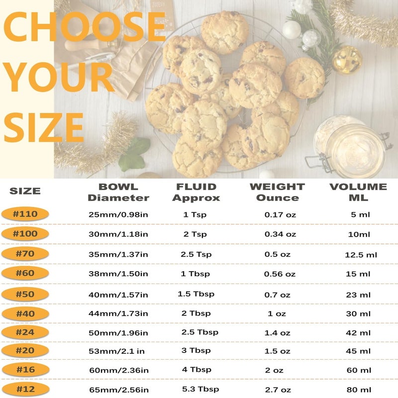 LLESCA Cookie Scoop, Ice Cream Scoop, 2.5Tbsp/42ml/1.4 oz Cookie Scoops for Baking, 18/8 Stainless Steel Cookie Scooper for Baking, Cookie Dough Scoop, Ice Cream Scooper with Trigger Release (#24) - Image 4