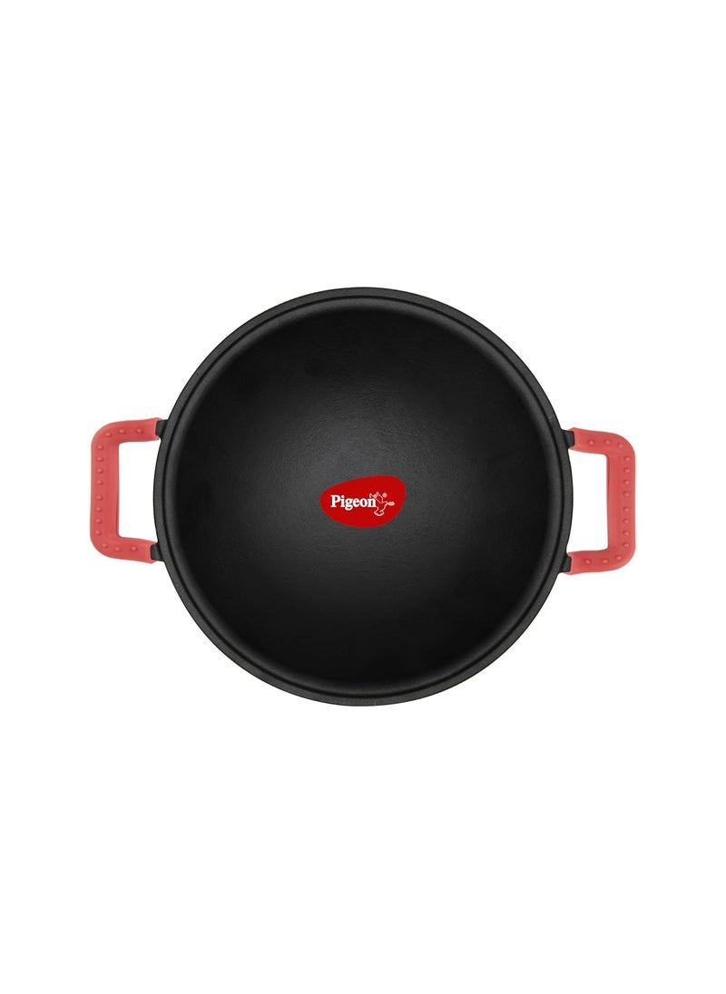 pigeon Pigeon by Stovekraft Cast Iron Appachetty with Stainless Steel Lid, 22 cm | Naturally Nonstick | Pre-Seasoned with 100% Vegetable Oil | Toxin-Free | Tasty Appams | Bring Back Nostalgic Taste  - Image 2