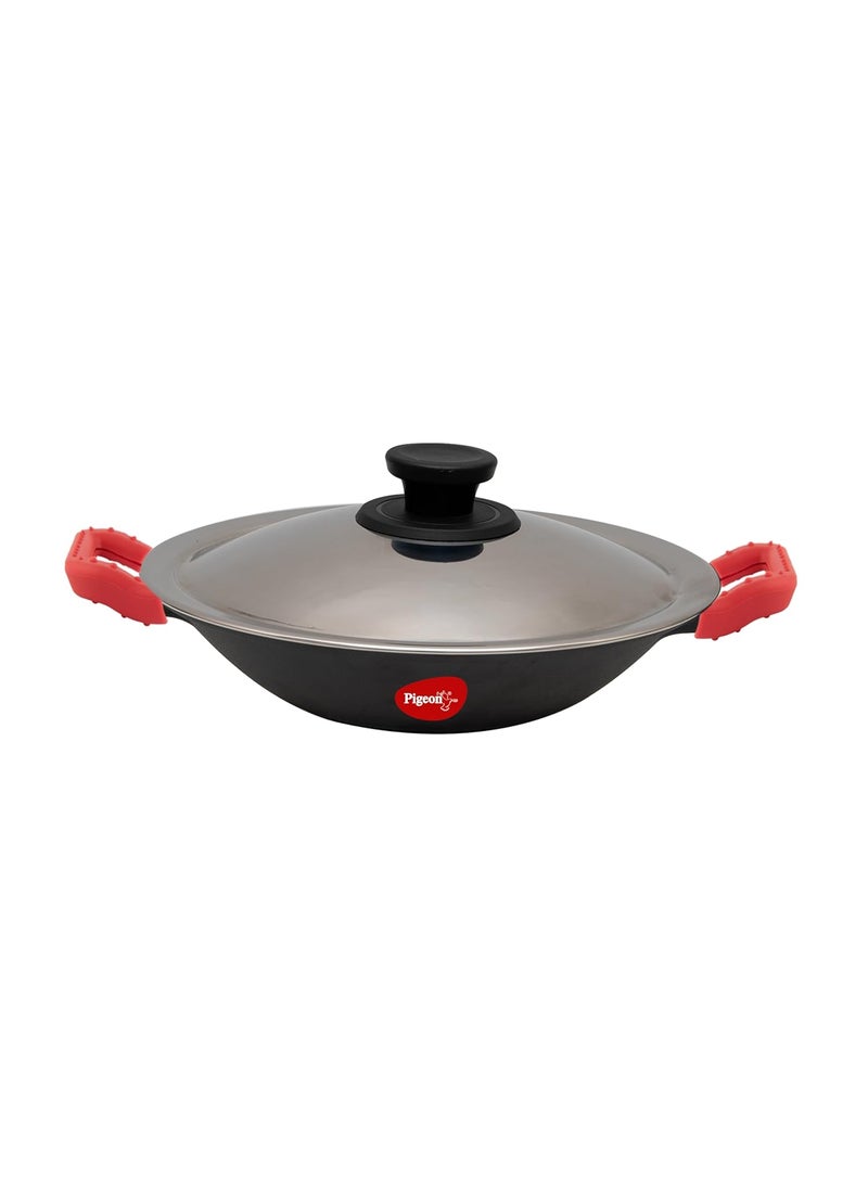 pigeon Pigeon by Stovekraft Cast Iron Appachetty with Stainless Steel Lid, 22 cm | Naturally Nonstick | Pre-Seasoned with 100% Vegetable Oil | Toxin-Free | Tasty Appams | Bring Back Nostalgic Taste  - Image 1