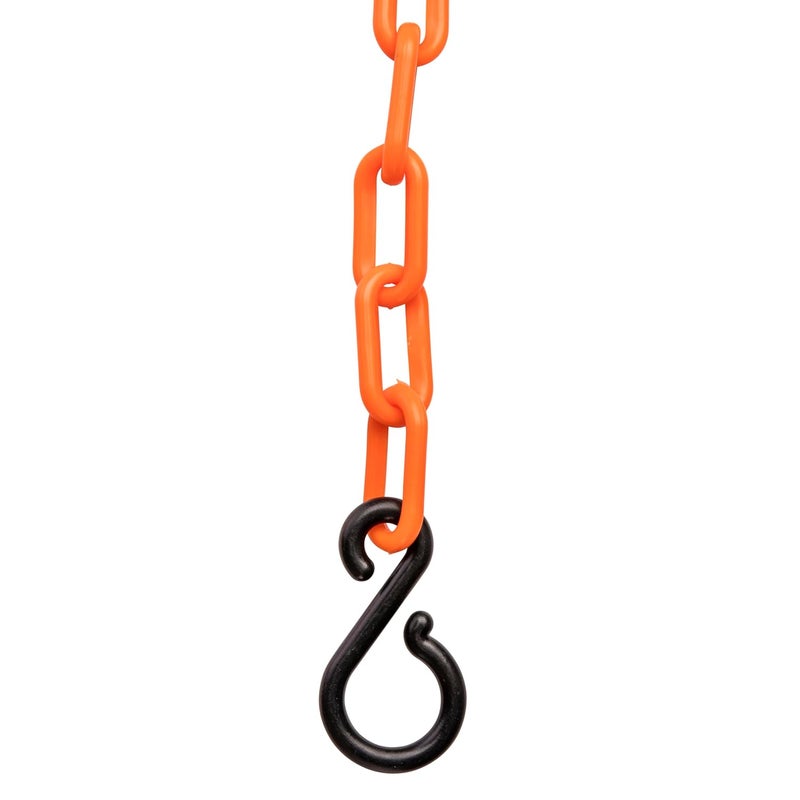 US Weight (Made in USA) 2" x 25' Orange Plastic Safety Chain ft. SunShield UV Resistant Technology - Image 5