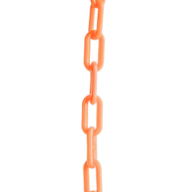 US Weight (Made in USA) 2" x 25' Orange Plastic Safety Chain ft. SunShield UV Resistant Technology - Image 3