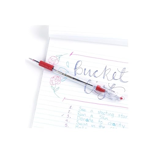 Pentel® R.S.V.P.® Ballpoint Pens, Medium Point, 1.0 mm, Clear Barrel, Red Ink, Pack Of 12 - Image 5
