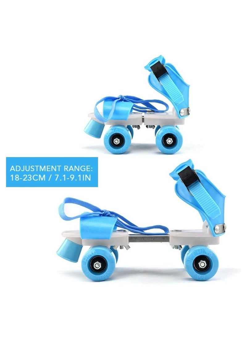 QSHOP - QSHOP® Beginner Roller Skates Adjustable Size Front Spacers for Kids Ages 4-12 Years Old PU 4 Wheels Roller Skates with School Sports Toys - Image 1