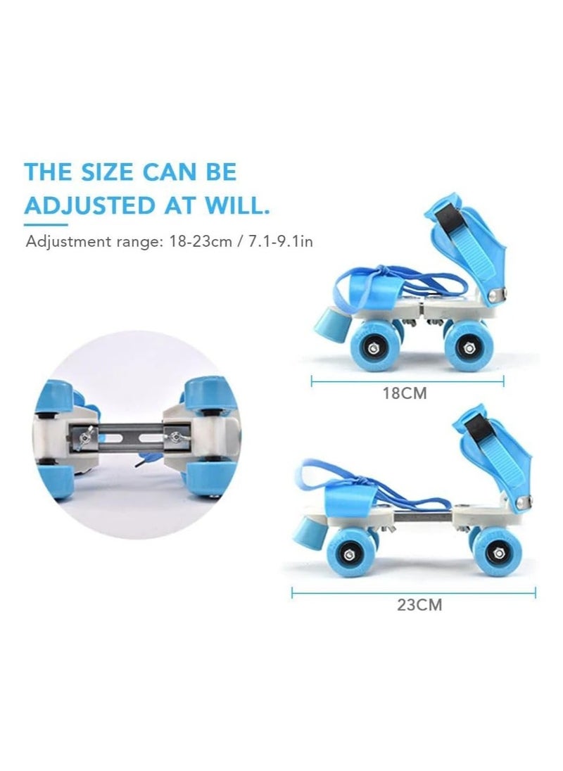 QSHOP - QSHOP® Beginner Roller Skates Adjustable Size Front Spacers for Kids Ages 4-12 Years Old PU 4 Wheels Roller Skates with School Sports Toys - Image 1