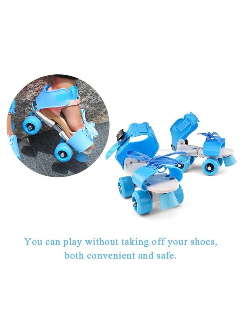 QSHOP - QSHOP® Beginner Roller Skates Adjustable Size Front Spacers for Kids Ages 4-12 Years Old PU 4 Wheels Roller Skates with School Sports Toys - Image 1