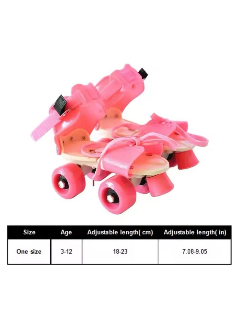 QSHOP - QSHOP® Beginner Roller Skates Adjustable Size Front Spacers for Kids Ages 4-12 Years Old PU 4 Wheels Roller Skates with School Sports Toys - Image 1