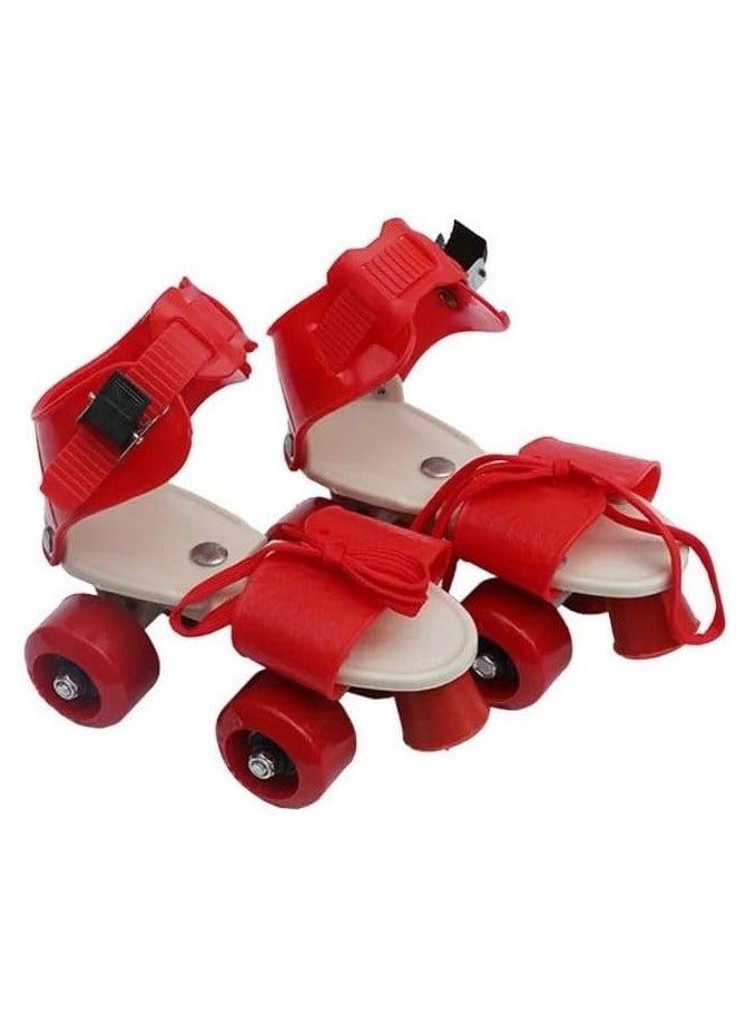QSHOP - QSHOP® Beginner Roller Skates Adjustable Size Front Spacers for Kids Ages 4-12 Years Old PU 4 Wheels Roller Skates with School Sports Toys - Image 1