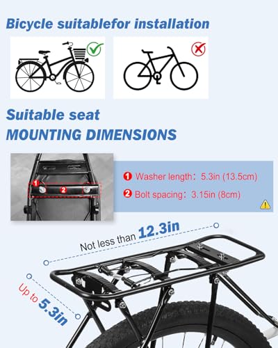 Zacro Kids Bike Seat Set, Comfort Bike Seat with Backrest, Wide Child Bicycle Rear Seat Cushion Back Safety Armrest Handrail Feet Pedals, Children Bicycle Back Seat for Over 5 Years Old - Image 2