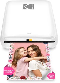 Kodak Step Instant Smartphone Photo Printer - Portable Mini Color Wireless Mobile Printer - Zink 2x3” Sticky-Back Photos - Bluetooth Compatible with iOS & Android Devices - Fun Editing App - White  - Image 1