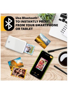 Kodak Step Instant Smartphone Photo Printer - Portable Mini Color Wireless Mobile Printer - Zink 2x3” Sticky-Back Photos - Bluetooth Compatible with iOS & Android Devices - Fun Editing App - White  - Image 2