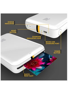 Kodak Step Instant Smartphone Photo Printer - Portable Mini Color Wireless Mobile Printer - Zink 2x3” Sticky-Back Photos - Bluetooth Compatible with iOS & Android Devices - Fun Editing App - White  - Image 4