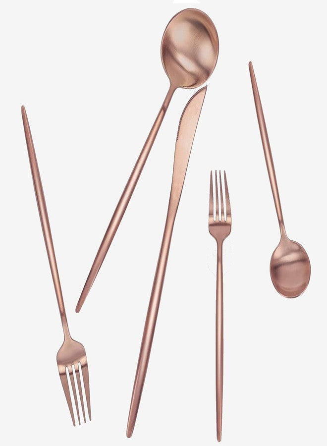 MIXENSilverware Set 5-Piece Stainless Steel Flatware Set for 1, Satin Finish Premium Tableware Cutlery for Kitchen, Home & Restaurant - Image 4