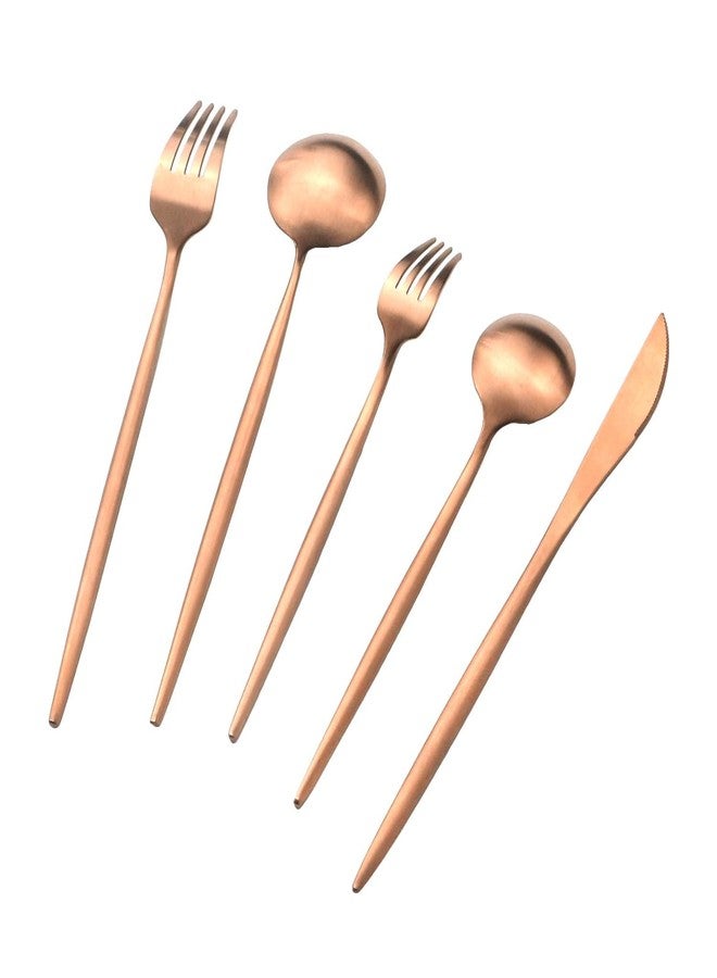 MIXENSilverware Set 5-Piece Stainless Steel Flatware Set for 1, Satin Finish Premium Tableware Cutlery for Kitchen, Home & Restaurant - Image 2