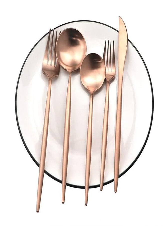 MIXENSilverware Set 5-Piece Stainless Steel Flatware Set for 1, Satin Finish Premium Tableware Cutlery for Kitchen, Home & Restaurant - Image 1