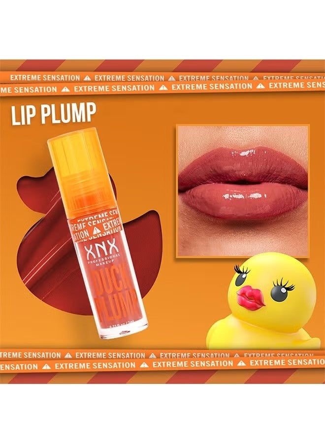 XNX Duck Plump Lip Plumping Lacquer, Fat Lip Oil Lip Glaze, Glitter Shine Primer Lip Clear Plumping Lip Gloss, High Pigment No Sticky Lip Gloss, Lip Plumper Gloss Make Lips Fuller - Image 3