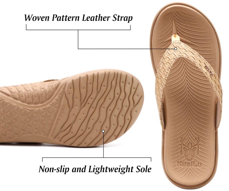 KuaiLu Womens Flip Flops Ladies Yoga Mat Comfortable Walking Thong Sandals With Plantar Fasciitis Arch Support Slip On Indoor Outdoor For Summer - Image 5