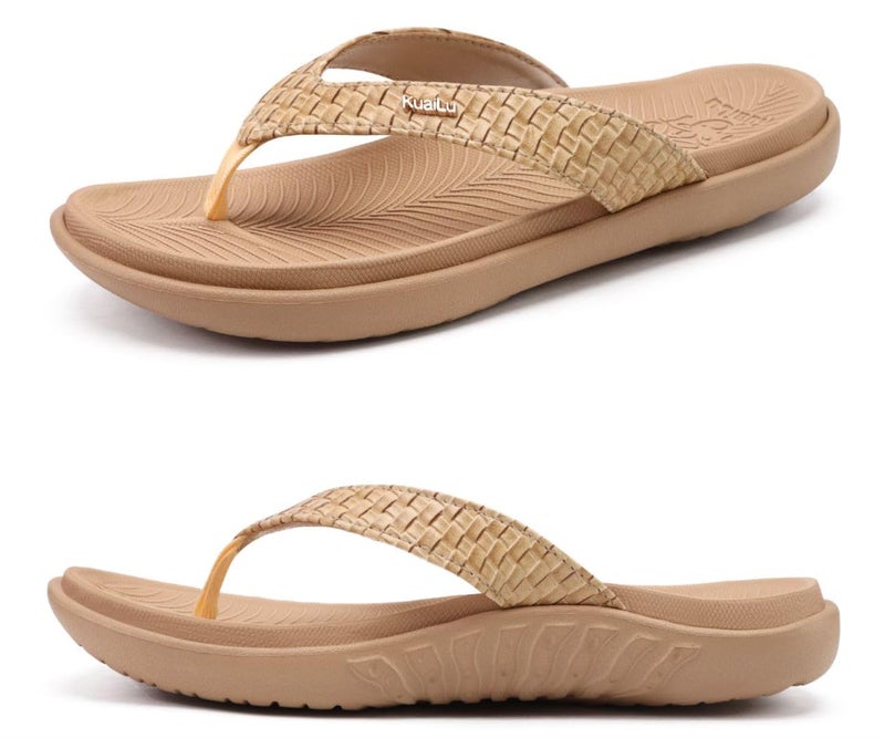 KuaiLu Womens Flip Flops Ladies Yoga Mat Comfortable Walking Thong Sandals With Plantar Fasciitis Arch Support Slip On Indoor Outdoor For Summer - Image 1