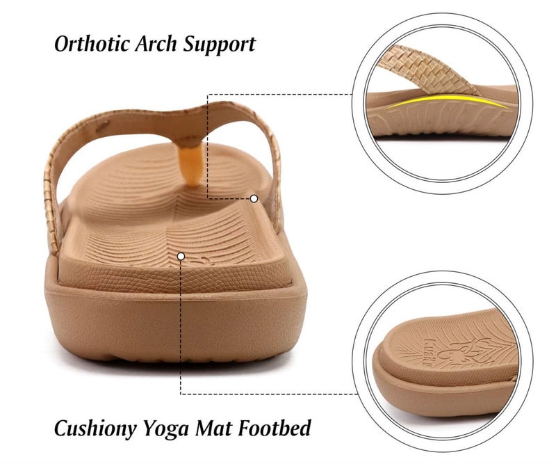 KuaiLu Womens Flip Flops Ladies Yoga Mat Comfortable Walking Thong Sandals With Plantar Fasciitis Arch Support Slip On Indoor Outdoor For Summer - Image 4