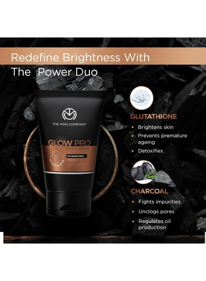 ذا مان كومباني مجموعة العناية بالوجه «Glow Pro» من The Man Company | مجموعة هدايا مكونة من 3 قطع