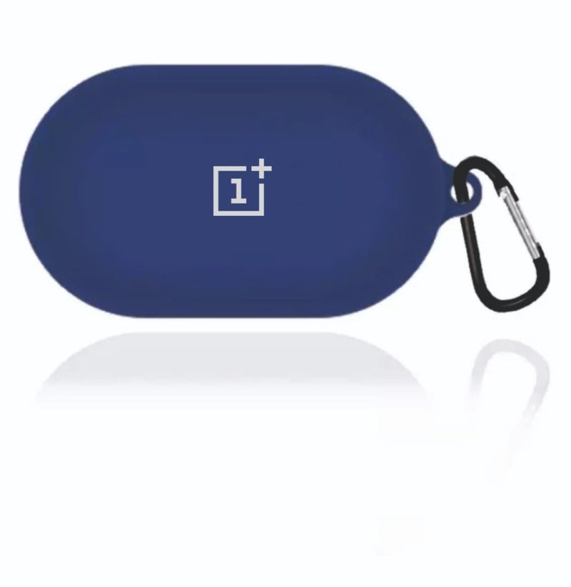 Printme Silicone Protective Case Cover for Oneplus Buds Z2 TWS, Anti Fall Anti Dust, with Hook (2023) (Earbuds Not Included) (Blue) - Image 2