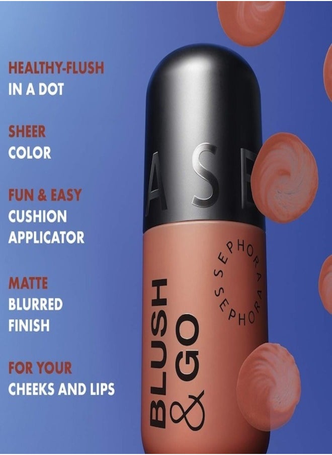 SEPHORA - SEPHORA COLLECTION Blush & Go Longwear Matte Liquid Blush – 2-in-1 Lip & Cheek Color – 01 On Point (Dusty Rose Matte) – 7ml - Image 1