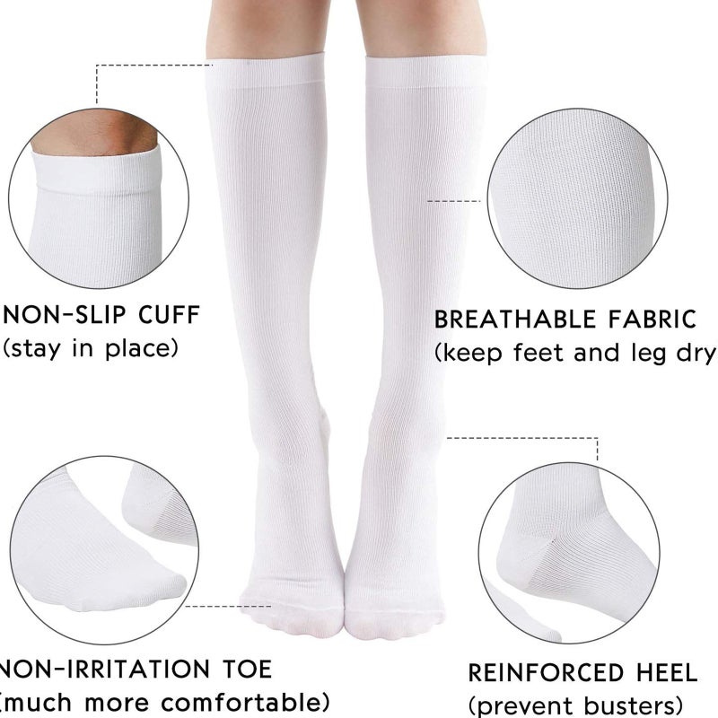 Compression Socks For Women& Men (1 Pairs),Women's And Men's Solid Color Nylon Long Tube Compression Outdoor Sports Socks - Image 3