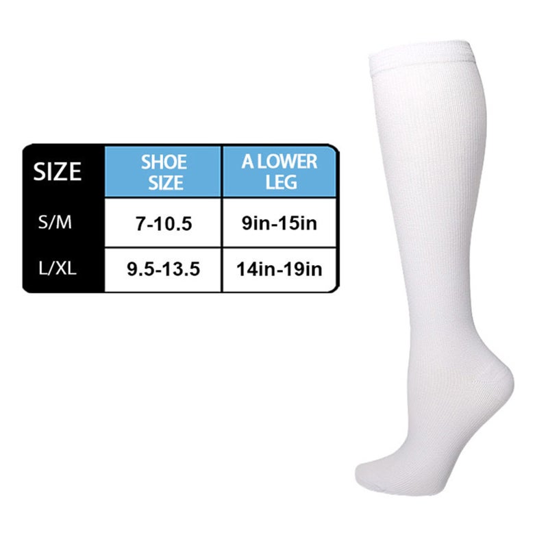 Compression Socks For Women& Men (1 Pairs),Women's And Men's Solid Color Nylon Long Tube Compression Outdoor Sports Socks - Image 2