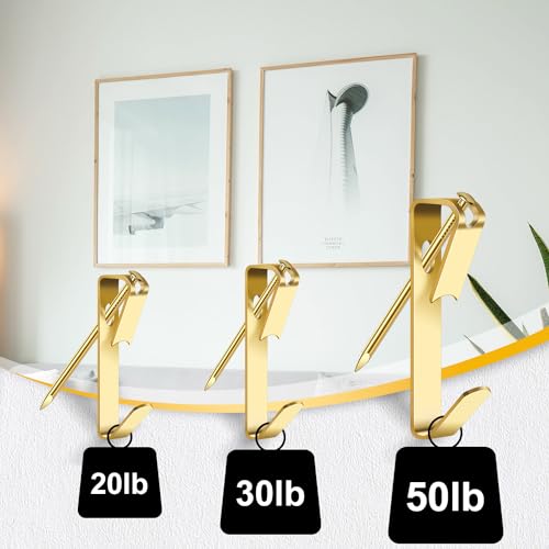 ARRITZ Picture Hanging Kit, ARRITZ 210pcs Wall Hangers, 20lb, 30lb and 50lb Heavy Duty Picture Hanging Hooks with Nails for Wooden Wall, Drywall - Image 3