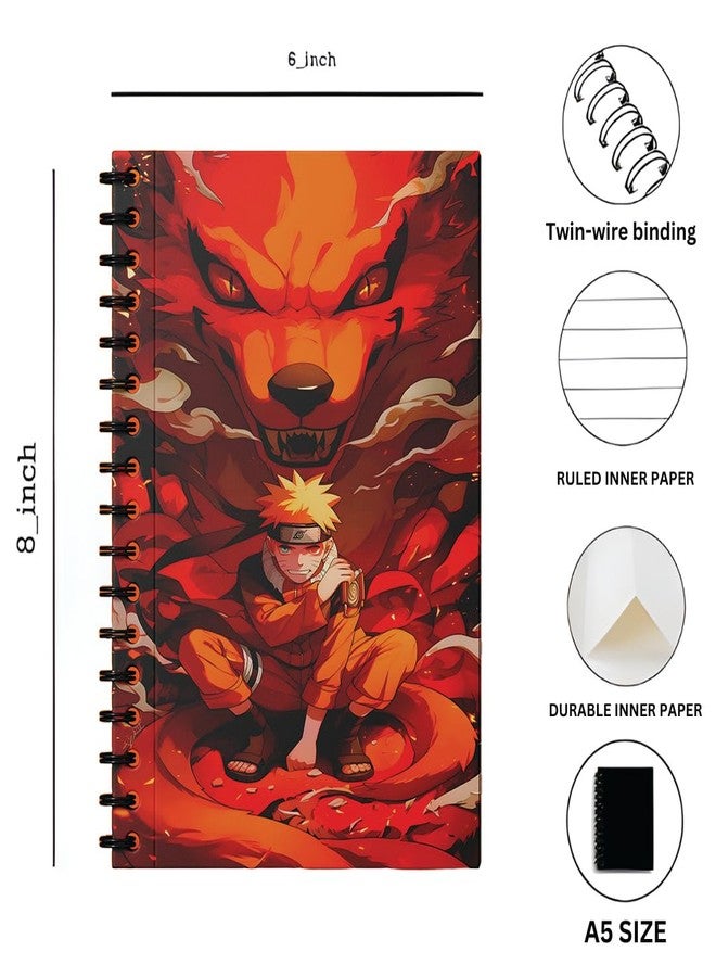 zenithink دفتر ملاحظات زينيثينك ناروتو أنيمي ويرو | ورق 80 جرامًا للمتر المربع مع غلاف مقوى 350 جرامًا للمتر المربع | مسطر بخطوط مفردة | 160 صفحة | مقاس A5 | تجليد ويرو | متعدد الاستخدامات للمدرسة والمنزل والمكتب | - Image 5