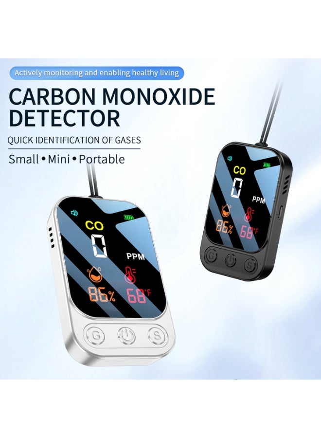 Portable 3 in 1 Carbon Monoxide Detector with Temperature & Humidity Monitor, Rechargeable CO Gas Leakage Alarm with HD Display, Audible Warning, Fire Safety Alarm for Home Travel Camping RV Garage - Image 2