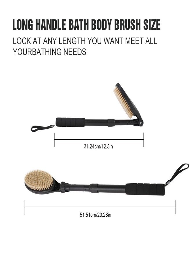 EASACE 3.0 Back Scrubber Brush for Shower, Soft and Stiff Bristles, Adjustable Head, Long Handle, Replacement Brush Head - Image 4