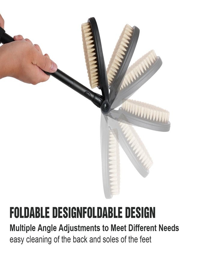 EASACE 3.0 Back Scrubber Brush for Shower, Soft and Stiff Bristles, Adjustable Head, Long Handle, Replacement Brush Head - Image 3