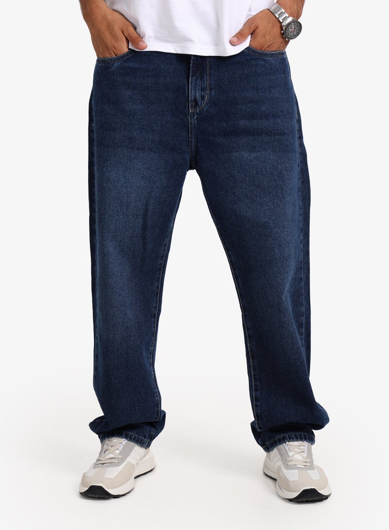 WHITE RABBIT Men's Wide Leg Jeans – Navy Blue - Image 1