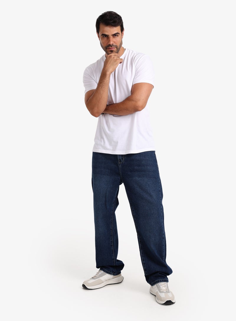 WHITE RABBIT Men's Wide Leg Jeans – Navy Blue - Image 4