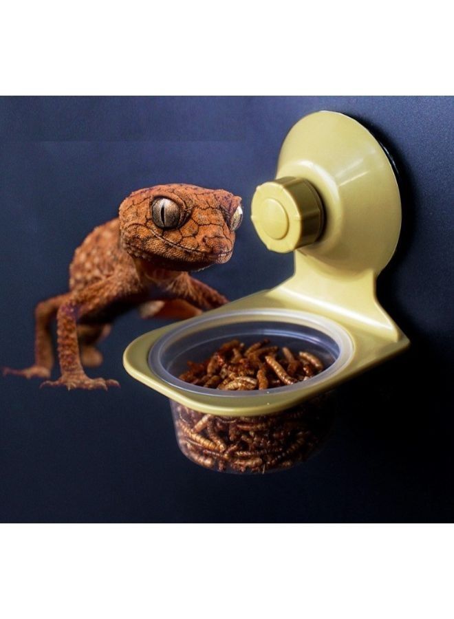 Reptile Feeder Pet Feeder Fixed Suspension with Dish Rack and Suction Cup Accessories BK - Image 5