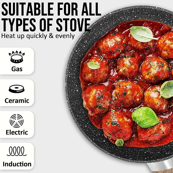 PURAM PURAM Dura Life Diecast Fry Pan Healthy NonStick Coating Soft Touch Handle Pure Grade Aluminum PFOA Free Size 22cm  - Image 5