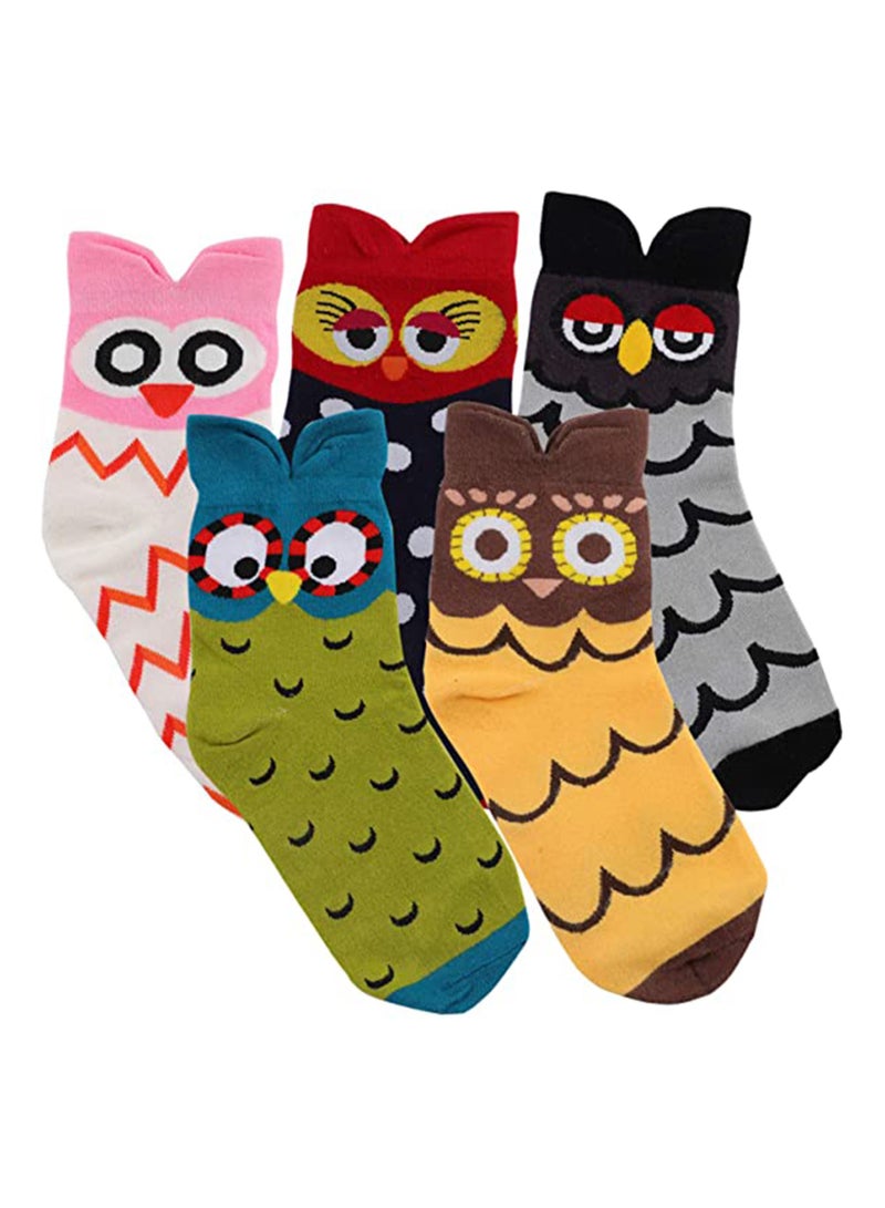 KASTWAVE 5 Pack Socks Women's Girls Fun Socks Lightweight Breathable No Show Casual Socks Comfort Funny Colorful Cotton Crew Socks - Image 1