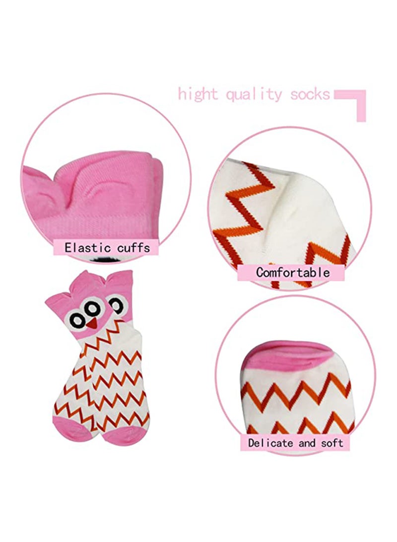 KASTWAVE 5 Pack Socks Women's Girls Fun Socks Lightweight Breathable No Show Casual Socks Comfort Funny Colorful Cotton Crew Socks - Image 4