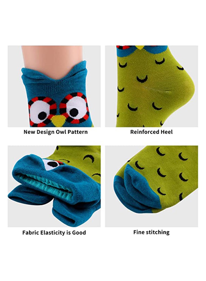 KASTWAVE 5 Pack Socks Women's Girls Fun Socks Lightweight Breathable No Show Casual Socks Comfort Funny Colorful Cotton Crew Socks - Image 3