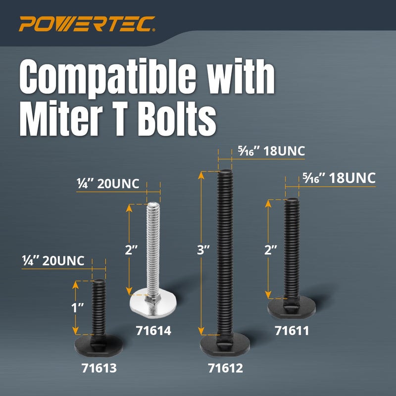 POWERTEC 32" Miter T Track for Router Table, Works With Table Saw Sled, Miter Gauge, Featherboard, Miter Bar, and other T Track Accessories for woodworking (71566) - Image 4