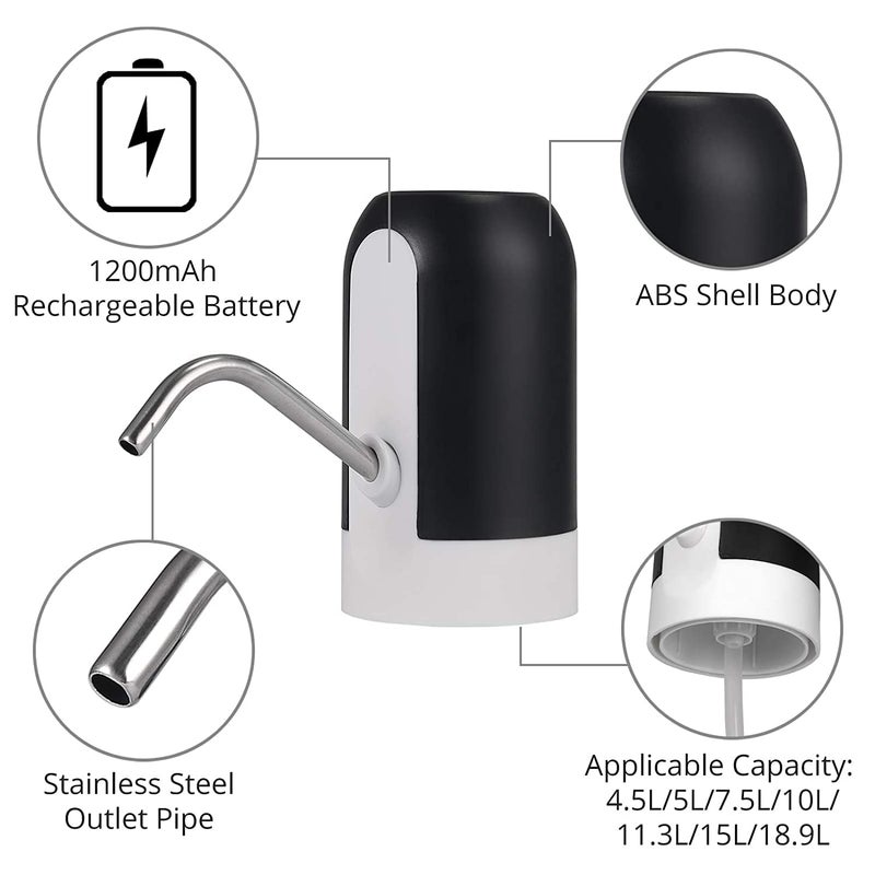 Avinya Automatic Wireless Water Bottle Switch Rechargeable Automatic Dispenser with Portable USB Charging with USB Cable - Image 3