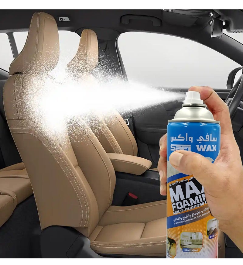 SAFI WAX Max Foaming Multi Purpose Cleaner Spray 500ML 5 Pack Rich Foam Multi Surface Cleaning Foam for Car Interior Dashboard Upholstery Fabric Leather Vinyl Plastic Kitchen Bathroom Home Office Grease Dirt Stain Remover Easy Spray Wipe - Image 5