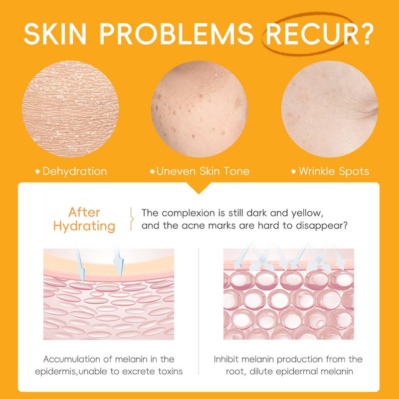 XTJXTJ Vitamin C Skincare Set Complete Face Care Kit with Cleanser Toner Serum Eye Cream and Face Cream - Image 5