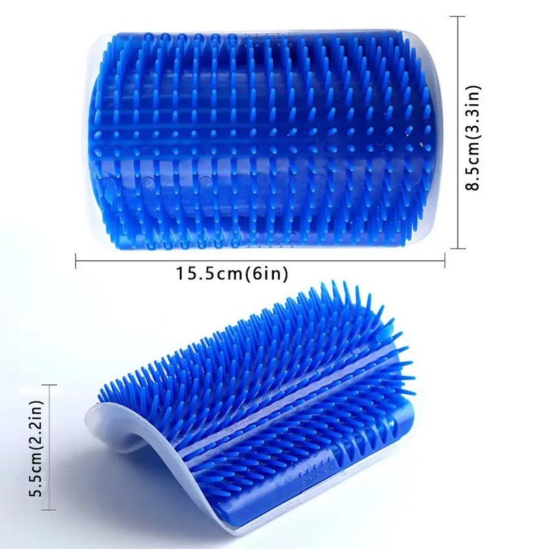 Y&D Long & Short Fur Grooming Brush for Cats & Dogs - Softer Self-Scratcher with Catnip, Durable Plastic Wall Corner Brushes for Kittens - Image 3