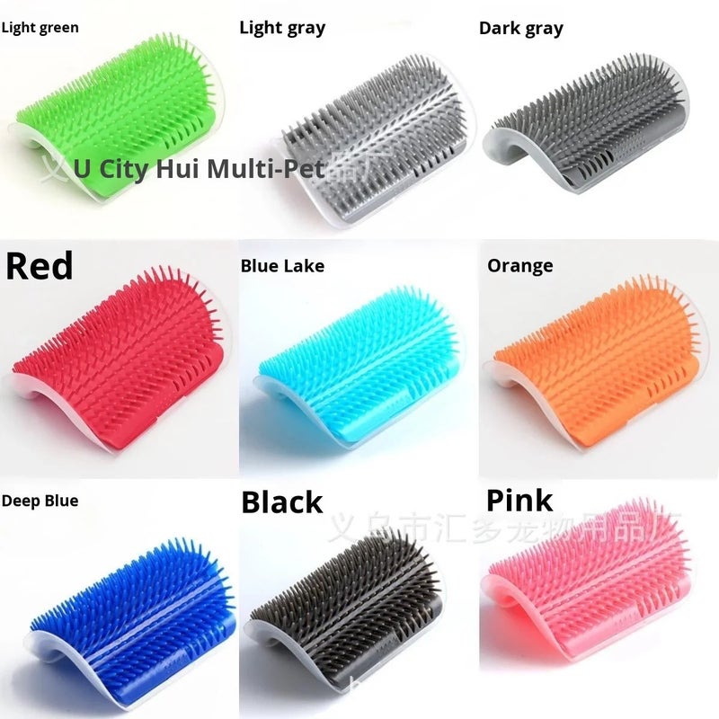 Y&D Long & Short Fur Grooming Brush for Cats & Dogs - Softer Self-Scratcher with Catnip, Durable Plastic Wall Corner Brushes for Kittens - Image 4