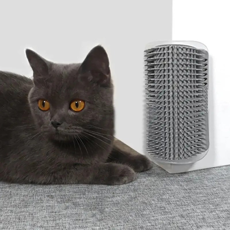 Y&D Long & Short Fur Grooming Brush for Cats & Dogs - Softer Self-Scratcher with Catnip, Durable Plastic Wall Corner Brushes for Kittens - Image 2