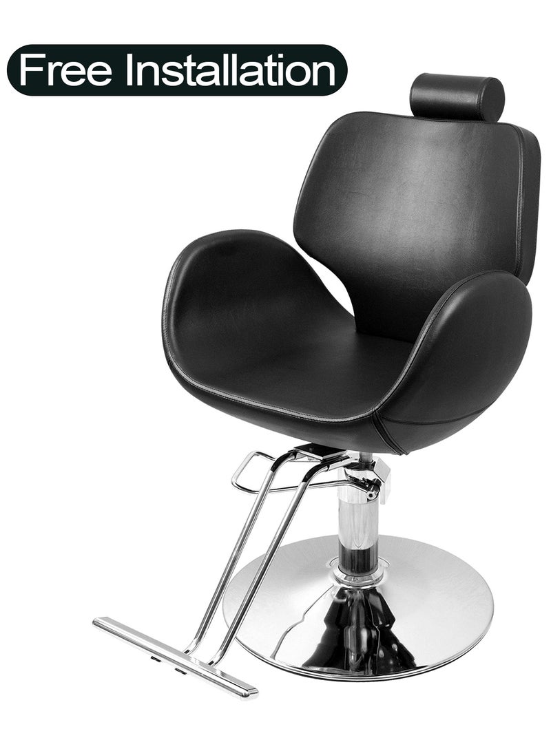 ميشيدا كرسي الحلاق السيدات سيدز كرسي هيدروليكي كرسي تصفيف الشعر للحلاقين ، التثبيت المجاني (أسود) - Image 1