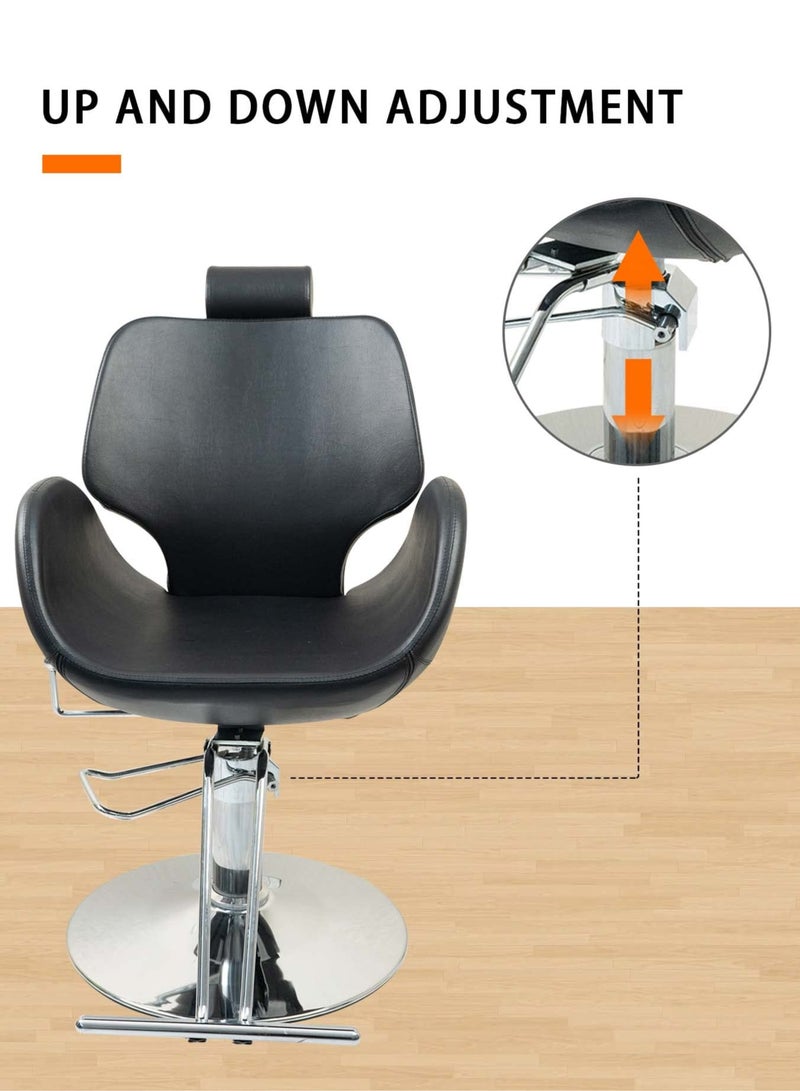 ميشيدا كرسي الحلاق السيدات سيدز كرسي هيدروليكي كرسي تصفيف الشعر للحلاقين ، التثبيت المجاني (أسود) - Image 3
