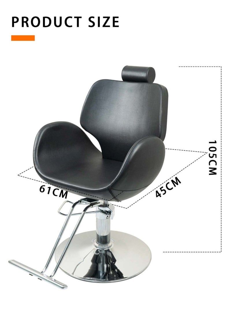 ميشيدا كرسي الحلاق السيدات سيدز كرسي هيدروليكي كرسي تصفيف الشعر للحلاقين ، التثبيت المجاني (أسود) - Image 2